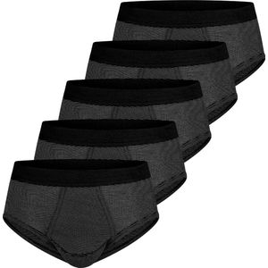 ESGE Heren Slip met voorsluiting 5 pack - Fijnrib Ringel