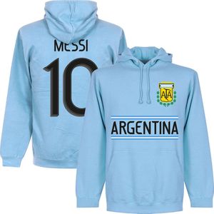 Argentinië Messi 10 Team Hoodie - Lichtblauw - M