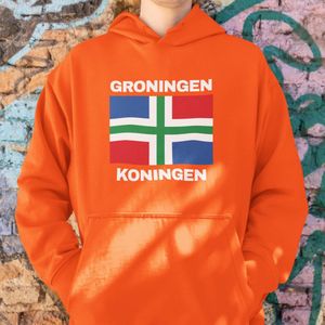 Oranje Koningsdag Hoodie Groningen, Koningen - MAAT 4XL - Feestkleding & Carnavalskleding