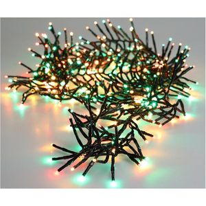 Micro Cluster 200 led-4m-three tone traditional-rood groen geel(EWW)- Batterij - Lichtfuncties - Timer