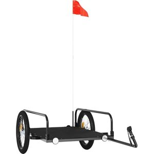 vidaXL - Fietstrailer - 135x70x37 - cm - ijzer - zwart