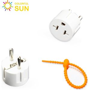 Colorful Sun® Universele Wereldstekker - Reisstekker type E & F - USA / CN / CA / JP / MX naar EU / ID / KR - 1 Stuk - Amerika VS, China, Canada, Japan, Mexico naar Europa(EU), Indonesië, Korea - Wit