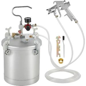 Happyment Verfpistool met 10L drukvat - Verfspuit - Schildercoating - Spuitmachine - Hogedruk 2,5gal