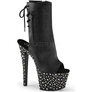 Pleaser - STARDANCE-1018-7 Plateau Laarzen, Paaldans schoenen - Paaldans schoenen - 39 Shoes - Zwart