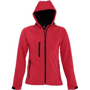 SOLS Dames/dames Replay Hooded Soft Shell Jacket (ademend, winddicht en waterbestendig) (Peperrood)