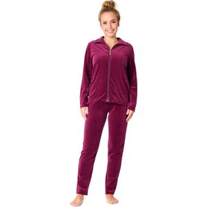 Merry Style – Dames Huispak – Vrijetijdspak – Velours – MS-MG-SUIT5-n – Pruim – XXXXXL