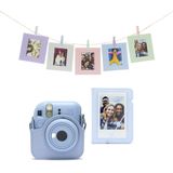 Fujifilm Instax Mini 12 accessoires - Cameratas, fotokaarten met clips & fotoalbum - Pastel Blauw