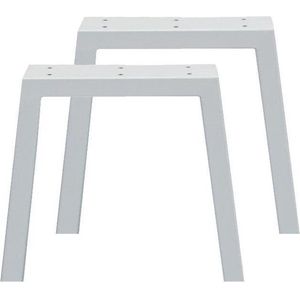 Set witte trapezium tafelpoten 40 cm (koker 10 x 4)