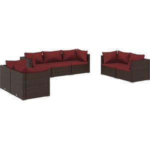 vidaXL Loungeset - 7-delig - Poly Rattan - Bruin Loungeset - Tuinmeubilair - Lounge Set - Buitendecor - Terrasdecor