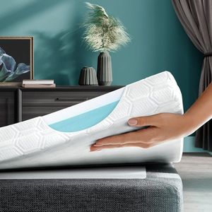 JGS® - Luxe 2-in-1 Matrastopper, 100x200 cm, Visco-Koudschuim, Ademend & Duurzaam, Antislip voor Boxspring, Slaapbank en Meer -