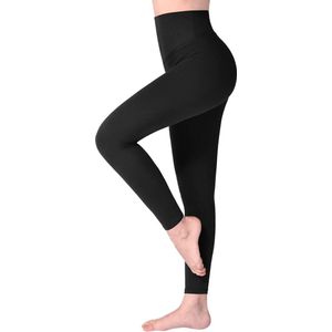 Legging met Hoge Taille voor Vrouwen - Boterachtig Zacht Niet Transparante Legging Voor Buikcontrole, Plus-maat Workout Gym Yoga Rekbare Broek - kleur zwart - maat S,M