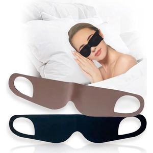 Biologisch Slaapmasker Zijdeachtig Ademend Geen Druk op de Oren Rekbaar Comfortabel Slaapmasker voor Mannen Vrouwen Reizen - Kaki