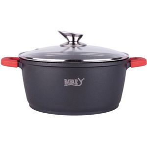 Bavary ® KATG44 - Pan - Ø 44 cm - Braadpan/Soeppan - Alle warmtebronnen - Anti-aanbaklaag - XXL Kookpan - 22 Liter - Zwart