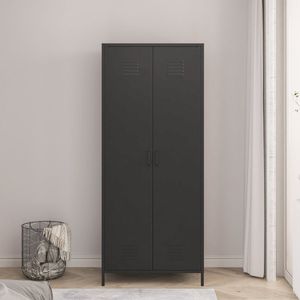 Metalen kast Seinäjoki 180x76x50 cm zwart mat [en.casa]