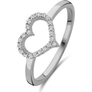 New Bling - 9NB-1444-54 - zilveren ring met zirkonia hartje - 925 sterling silver - rhodium plated