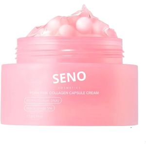 SENO Pink Collageen Capsule Crème – Hydraterende Gezichtscrème met Niacinamide 5% – Geschikt voor alle huidtypes – PDRN Creme – 55g