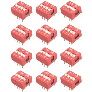 50Pcs 4-Weg Dip Schakelaar Schuiftype 4-Weg 8Pins Mini Dip-Tuimelschakelaar
