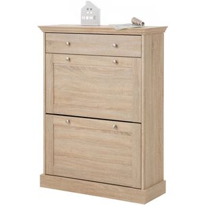 Binz|Schoenenkast met 2 kleppen en 1 lade in eiken
