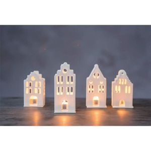 Windlicht Toren van Porselein 6 x 6 x 20,5 cm - Stijlvolle Kandelaar voor Elke Interieur