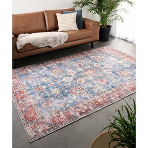 Vintage vloerkleed - Fade Oasis blauw/rood 76x150 cm