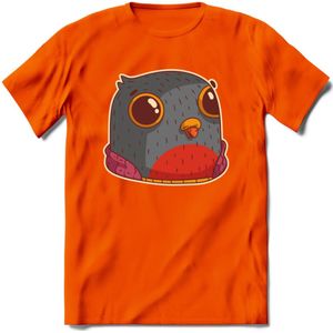 Casual duif T-Shirt Grappig | Dieren vogels Kleding Kado Heren / Dames | Animal Skateboard Cadeau shirt - Oranje - 3XL