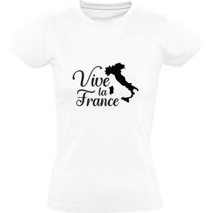 Vive la France Dames T-shirt | Italië | Frankrijk | Rome | Parijs | Topografie | Aardrijkskunde | cadeau | kado  | shirt