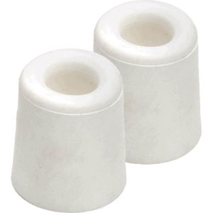 4x stuks deurstopper / deurstoppers rubber wit - 3,3 x 3 cm - deurbuffers / deurbuffer