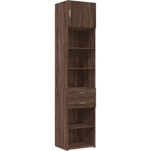 vidaXL - Opbergkast - smal - 50x42,5x225 - cm - bewerkt - hout - bruin - eikenkleur