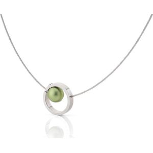 CLIC JEWELLERY STERLING SILVER WITH ALUMINIUM NECKLACE GREEN CS006GR