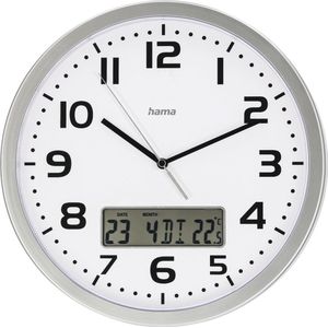 Hama Radiogestuurde Wandklok met Datum- en Temperatuurweergave