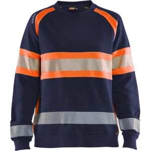 Blaklader 3409-1158 Dames Sweatshirt High Vis - Marineblauw/Oranje - XXXL