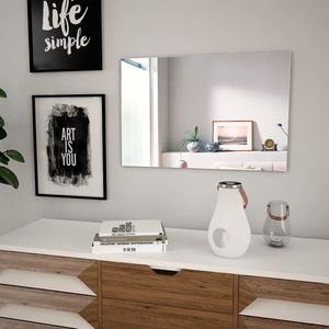 The Living Store Wandspiegel - 60 x 40 cm - Glas spiegel - Inclusief montage-accessoires