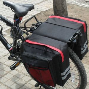 Ceruzo Dubbele Fietstas - 20 Liter - Bicycle Bag - Waterafstotend- Compact- Sportief -Zwart Rood