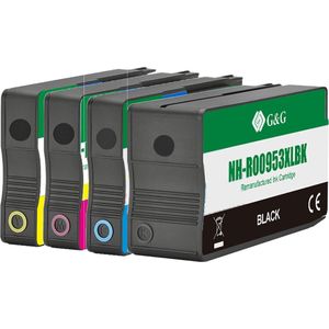 G&G 953XL inktcartridges compatibel met HP 953 XL Hoge Capaciteit /  4-pack Zwart en Kleur
