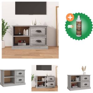 vidaXL Tv-meubel 73x35-5x47-5 cm bewerkt hout grijs sonoma eikenkleur - Kast - Inclusief Houtreiniger en verfrisser