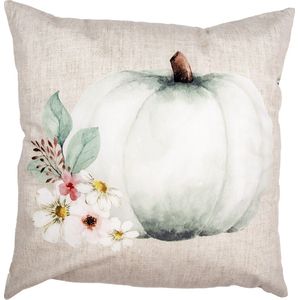 Clayre & Eef Kussenhoes 45x45 cm Beige Grijs Polyester Pompoen