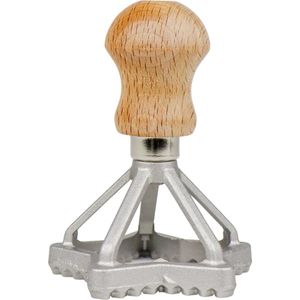 Ravioli snijder/stempel - Ster - 7 cm - Aluminium - handvat van hout - Gemaakt in Italië