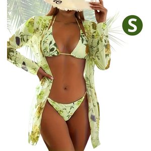 Livano Bikini Dames - Meisjes Bikini - Badpak - Push Up - Vrouwen Badkleding - Zwemmen - Sexy Set - Top & Broekje - Groen - Maat S
