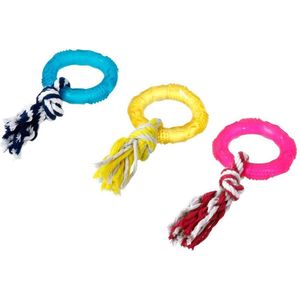 Good4fun ring w. rope ass. colors transp. 8 cm