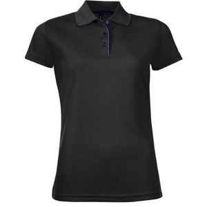 SOLS Dames/dames Performer korte mouw Pique Polo Shirt (Zwart)