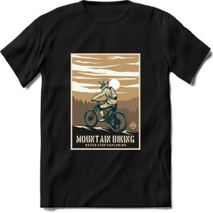 Mountain Biking | TSK Studio Mountainbike kleding Sport T-Shirt | Bruin | Heren / Dames | Perfect MTB Verjaardag Cadeau Shirt Maat 3XL