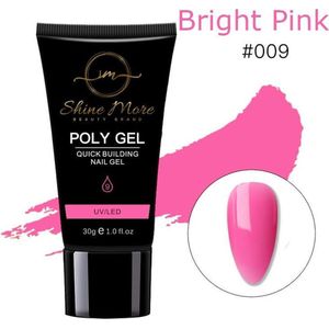 Shinemore Polygel Gel nagels 30 Gram Tube Solid Bright Pink