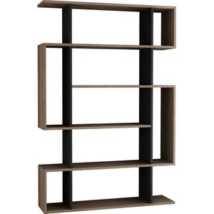 Boekenkast - Stijlvol Antraciet & Eiken Design - 110x161x25,5 cm - Duurzaam Melamine Materiaal