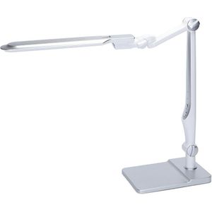 LED Bureaulamp - Aigi Marina - 9W - Aanpasbare Kleur - Dimbaar - Mat Zilver