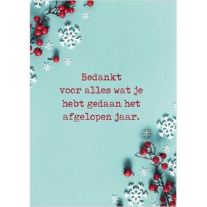 Christelijke kerstkaarten | Voordeelpakket | 10 kerstkaarten met enveloppen | Bedankt - rode bessen | MajesticAlly