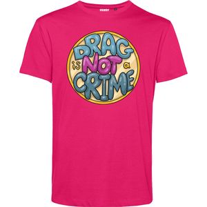 T-shirt Drag Is Not A Crime | Gay pride shirt kleding | Regenboog kleuren | LGBTQ | Roze | maat L