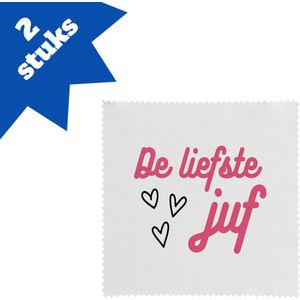 Akyol - de liefste juf brillendoekjes - Juf - voor de liefste juf - juf - verjaardagscadeau - verjaardag - cadeau - afscheidscadeau - geschenk - leuke cadeau - kado - gift - juffendag - 17,8 bij 17,8 cm - 2 stuks