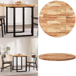 vidaXL Tafelblad rond Ø 90x4 cm massief acaciahout - Tafelblad - Tafelbladen - Vervangend Tafelblad - Meubelpaneel