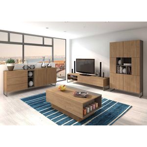 Trasman- TV Meubel Tv-meubel Nomi - 185cm - Bruin