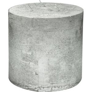 Stompkaars - zilver - 15x15cm - 3 lonten - parafine - set van 3